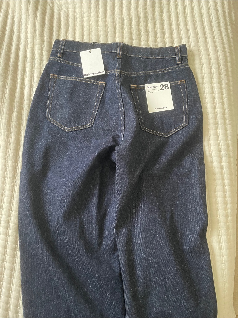 Reformation Straight-Leg Jeans in Dark Blue Denim, size 28 never worn new w/ tag